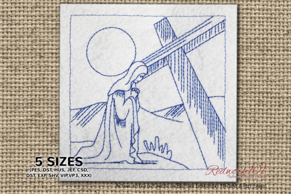 Nativity Scene With Christian Cross